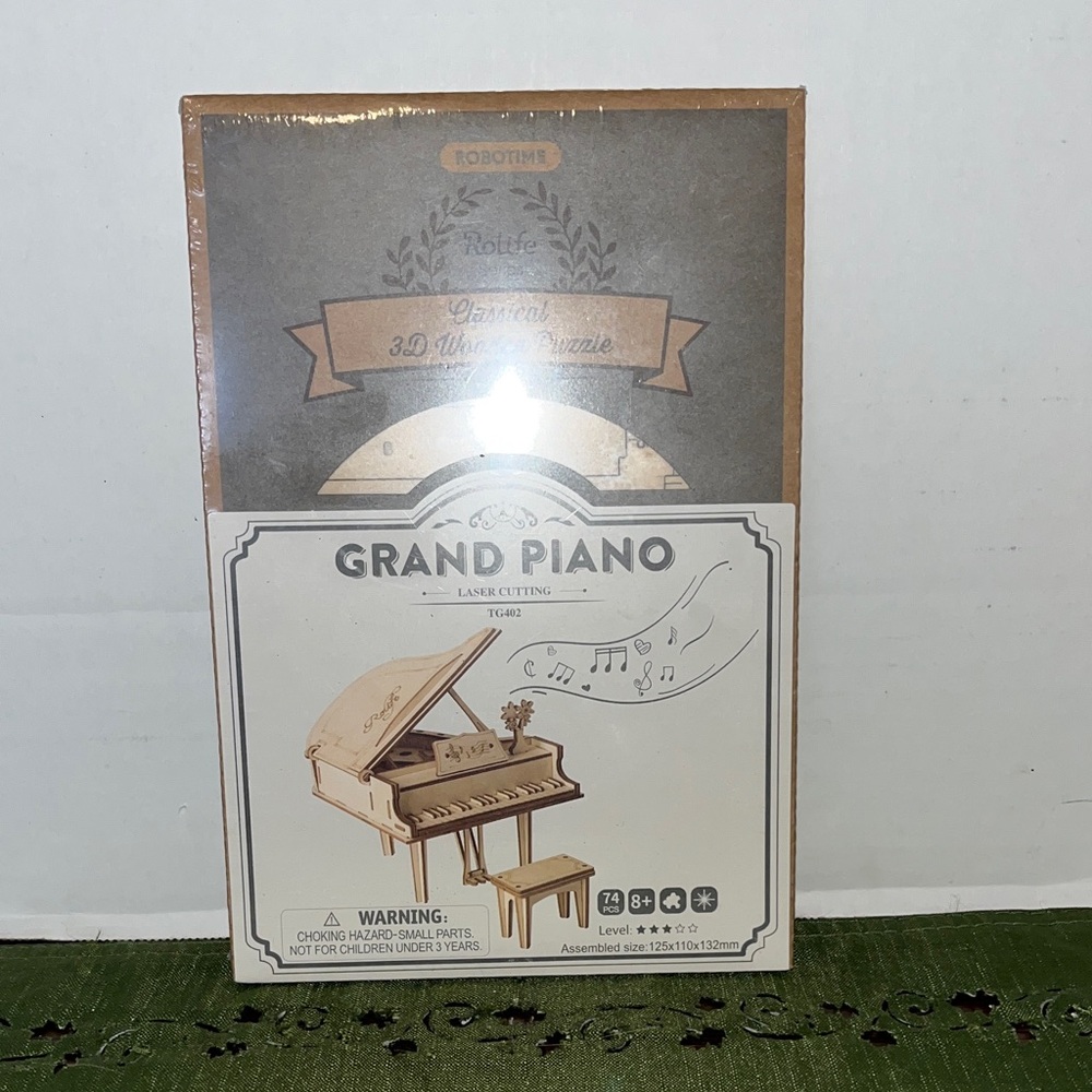 Grand Piano 3D Wooden Puzzle - Brown